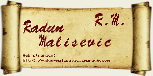 Radun Mališević vizit kartica